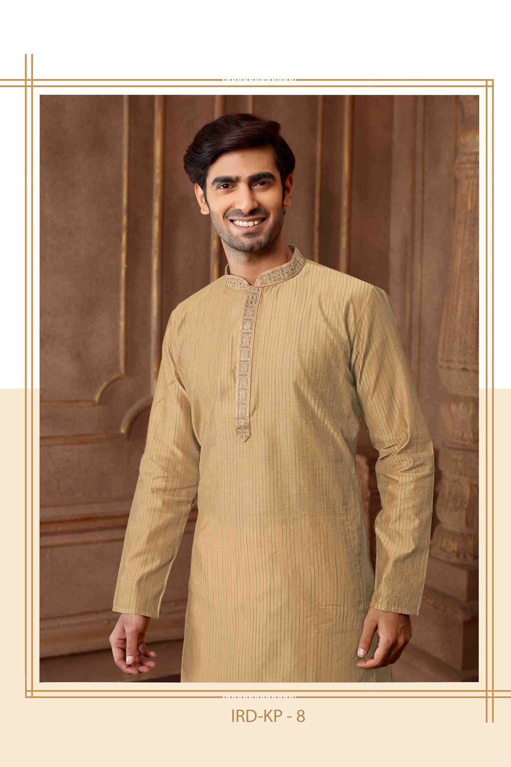 Joban Fashion Light Grey art Silk Blend Strips kurta Pyjama | Grocsy