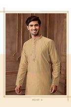 Joban Fashion Light Grey art Silk Blend Strips kurta Pyjama | Grocsy
