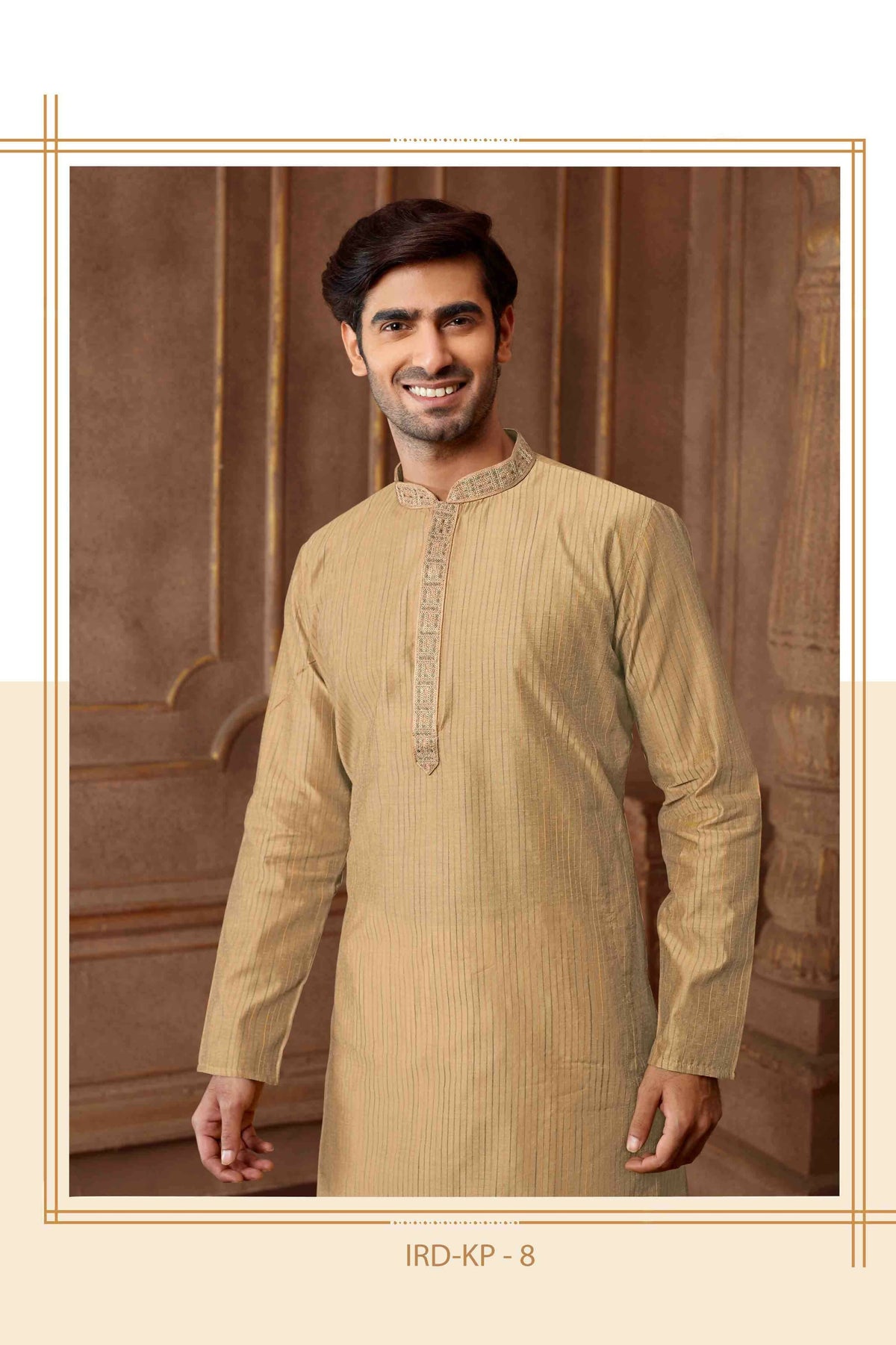 Joban Fashion Light Grey art Silk Blend Strips kurta Pyjama | Grocsy