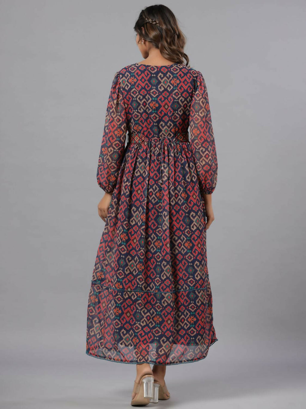 Juniper Women Multi Coloured Chiffon Printed Maxi Dress | Grocsy
