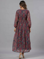 Juniper Women Multi Coloured Chiffon Printed Maxi Dress | Grocsy