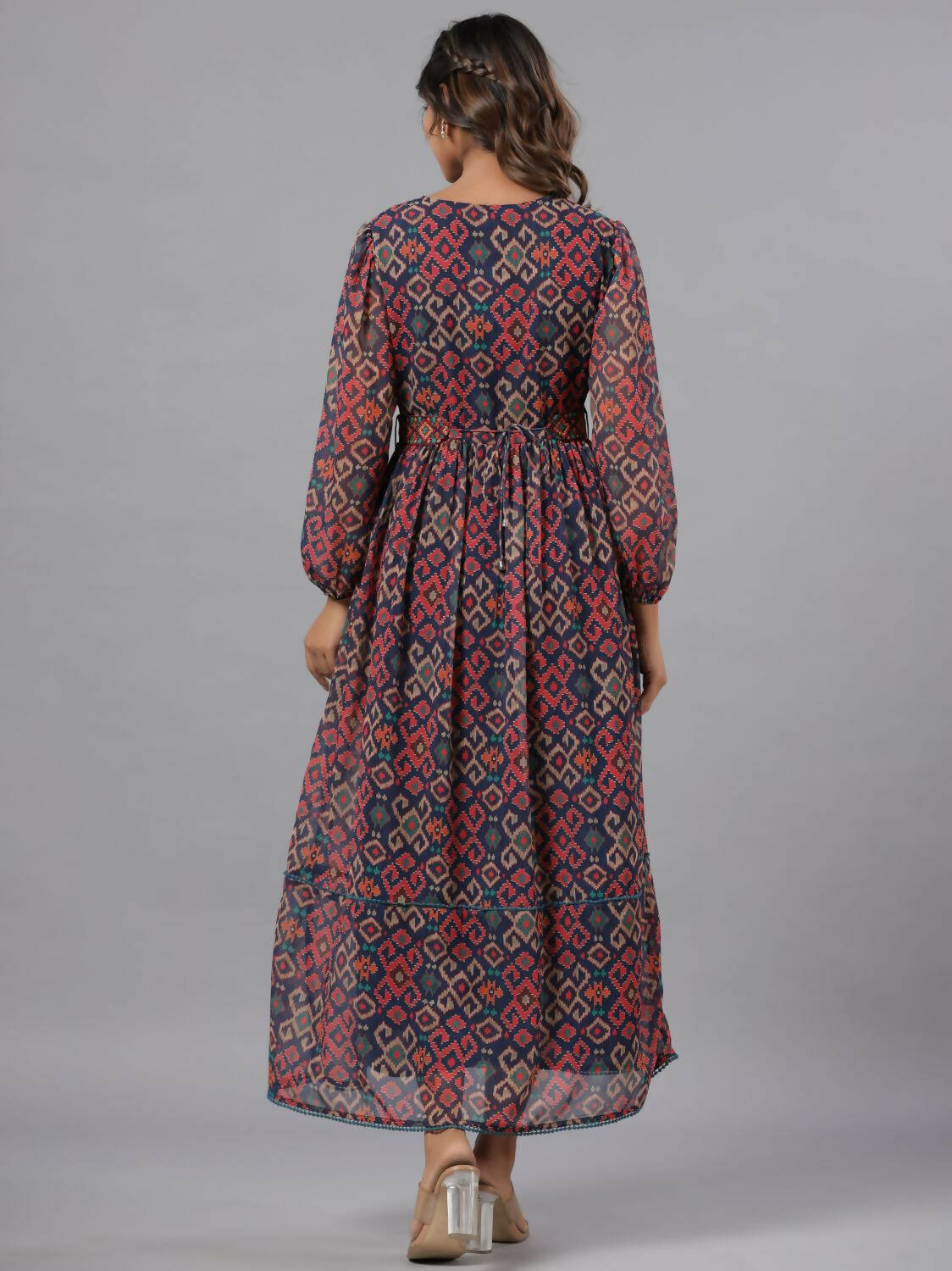 Juniper Women Multi Coloured Chiffon Printed Maxi Dress | Grocsy