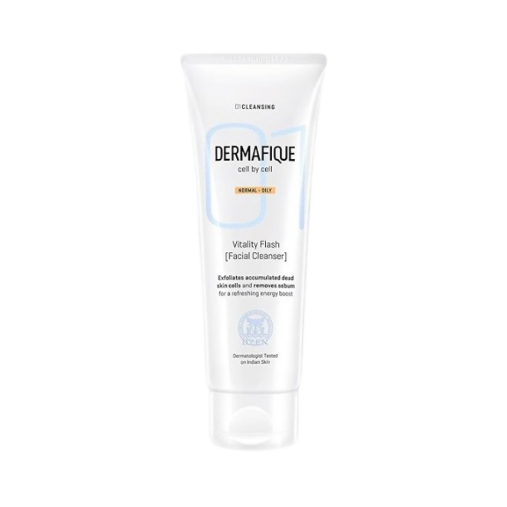 Dermafique Vitality Flash Facial Cleanser Exfoliating Face wash | Grocsy