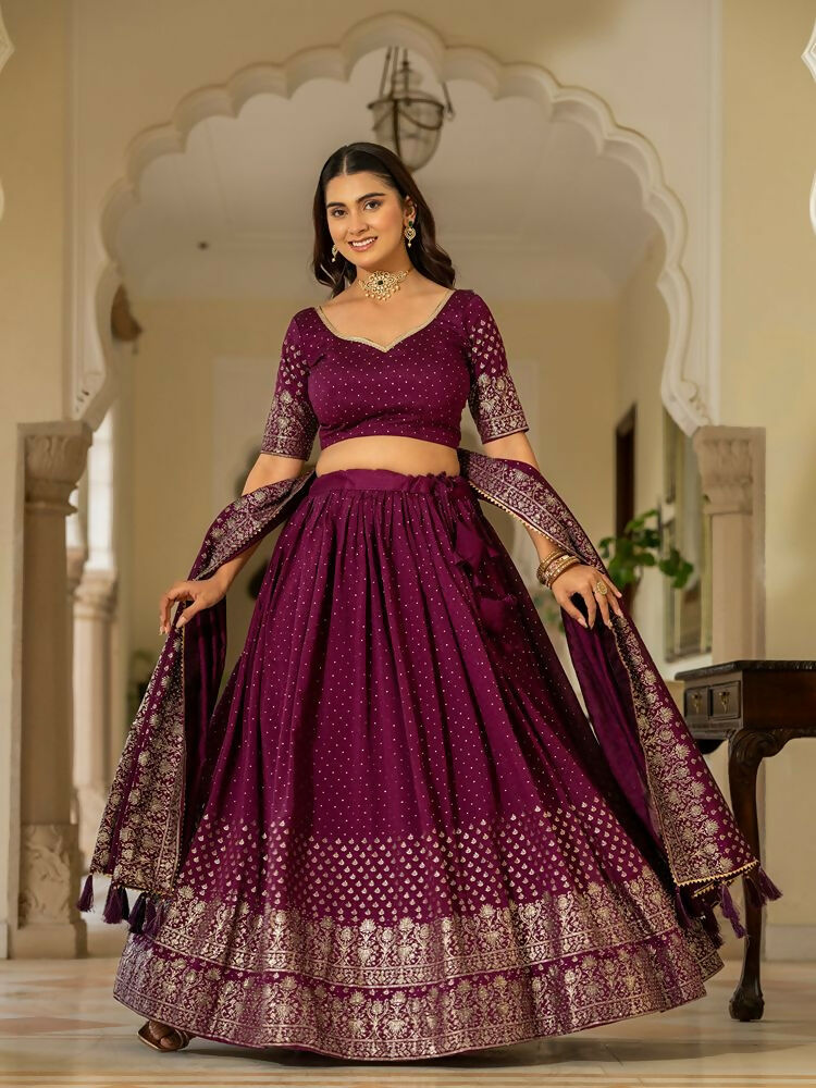 Lehenga Mart Wine Designer Wedding Wear Lehenga Choli | Grocsy