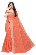Vamika Orange Chanderi Designer Saree | Grocsy