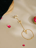 Ruby Raang Gold Chand Kundan Haath Phool | Grocsy