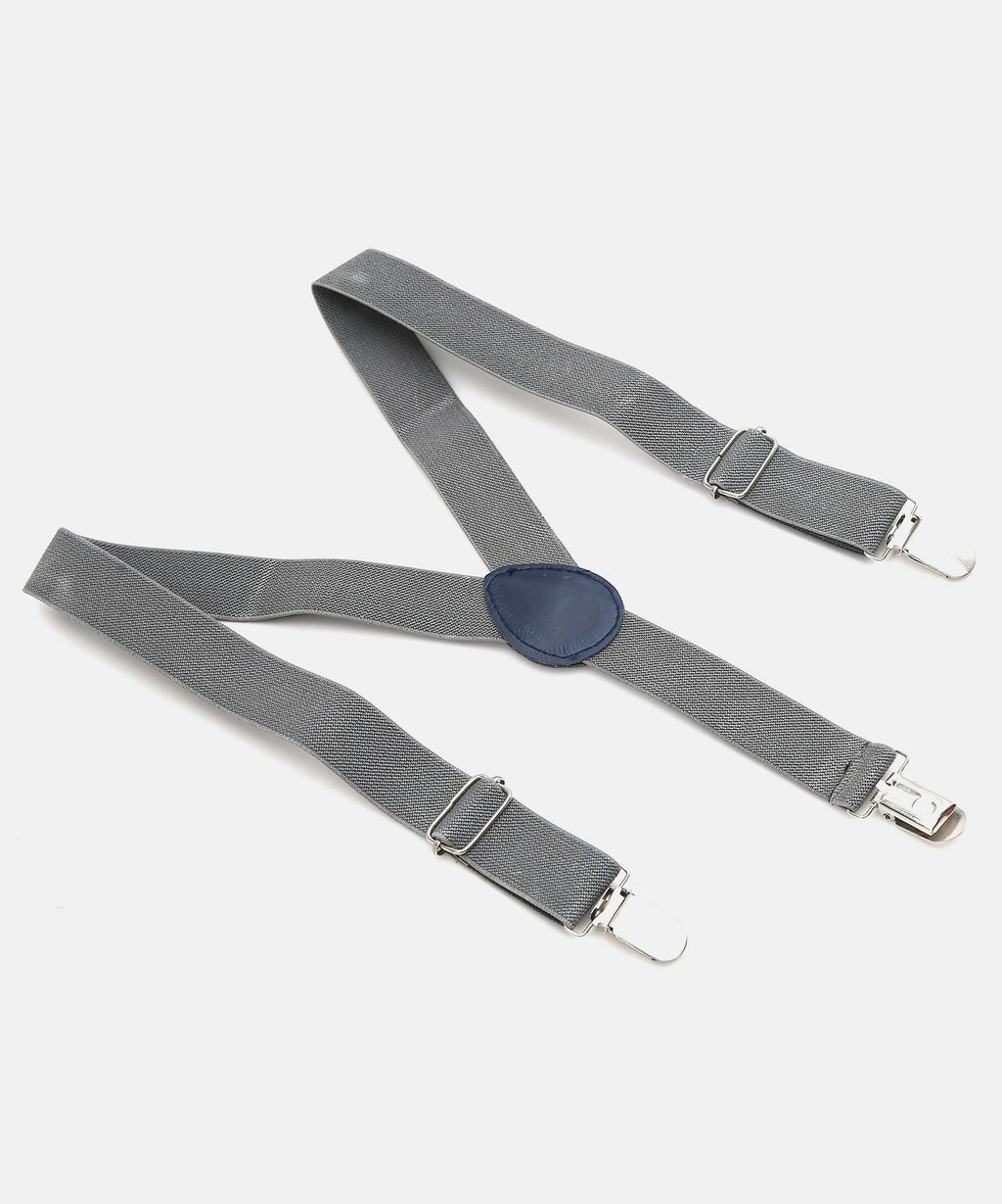 Manet Boys Solid Suspenders - Grey | Grocsy
