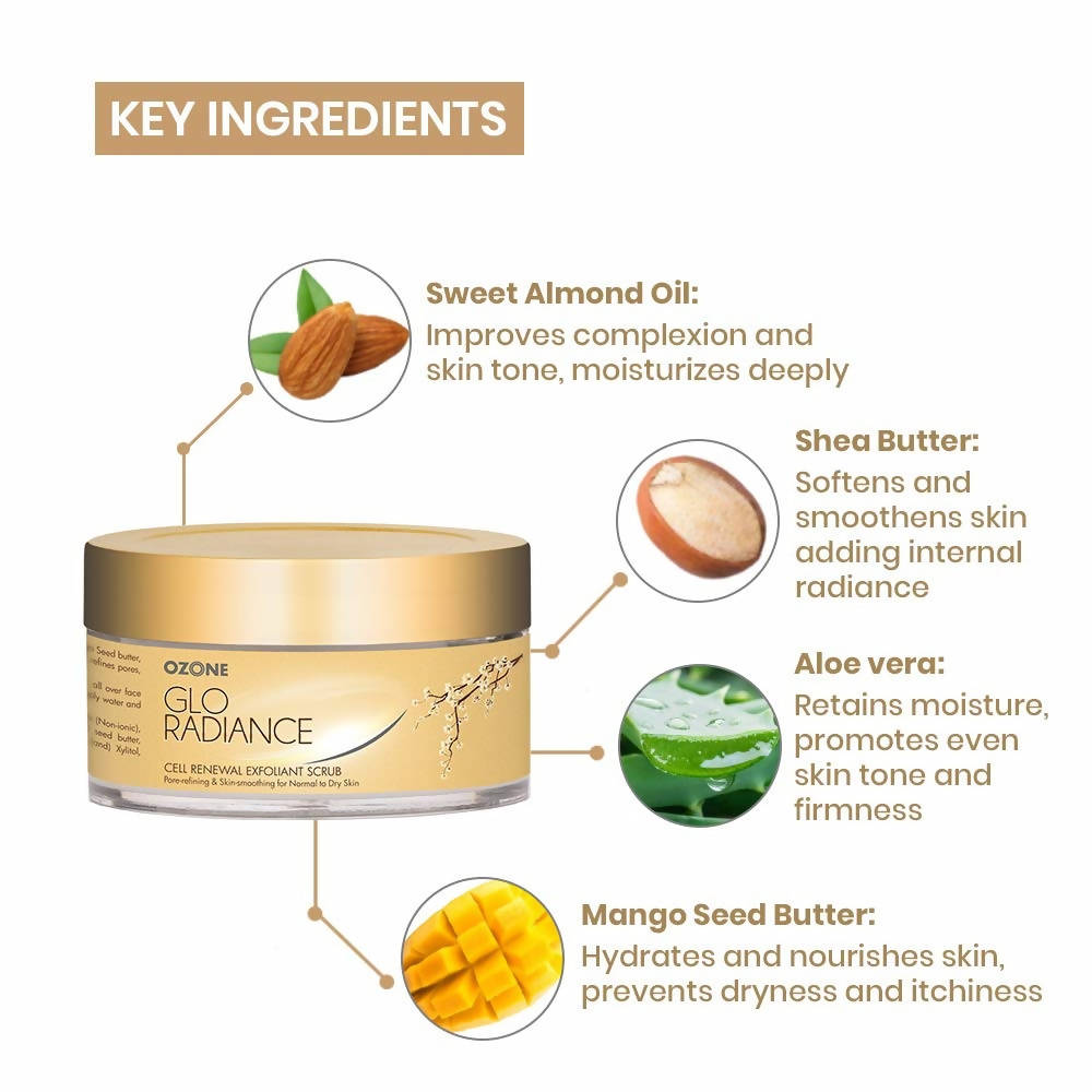 Ozone Glo Radiance Cell Renewal Exfoliant Scrub | Grocsy