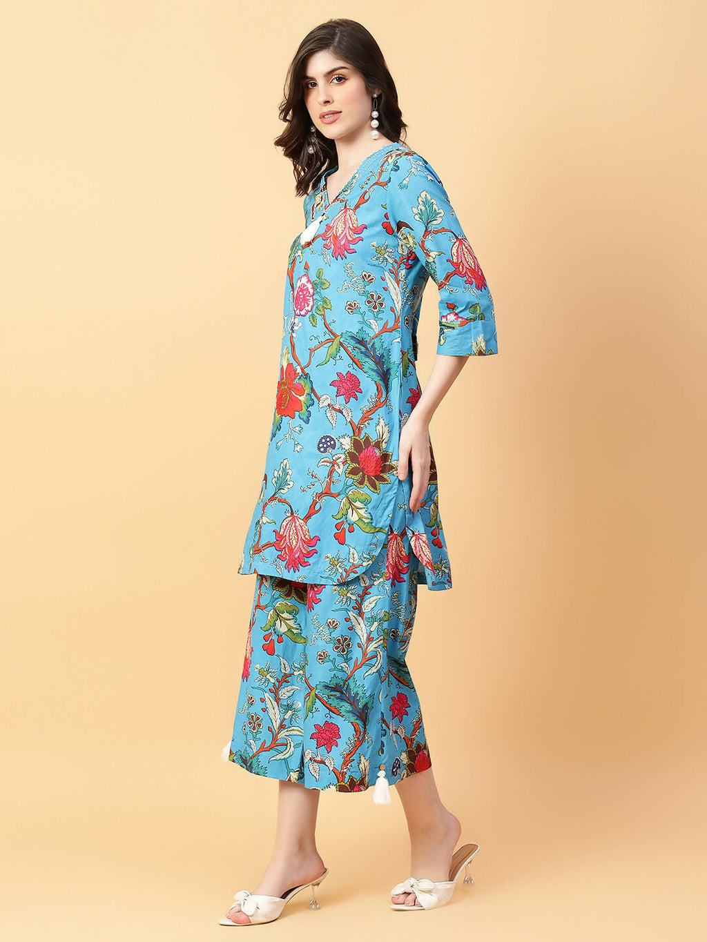 Joban Fashion Black Cotton Printed & Hand Work Co-ord Set | Grocsy
