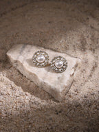 Round Pearl Earrings- Ruby Raang | Grocsy