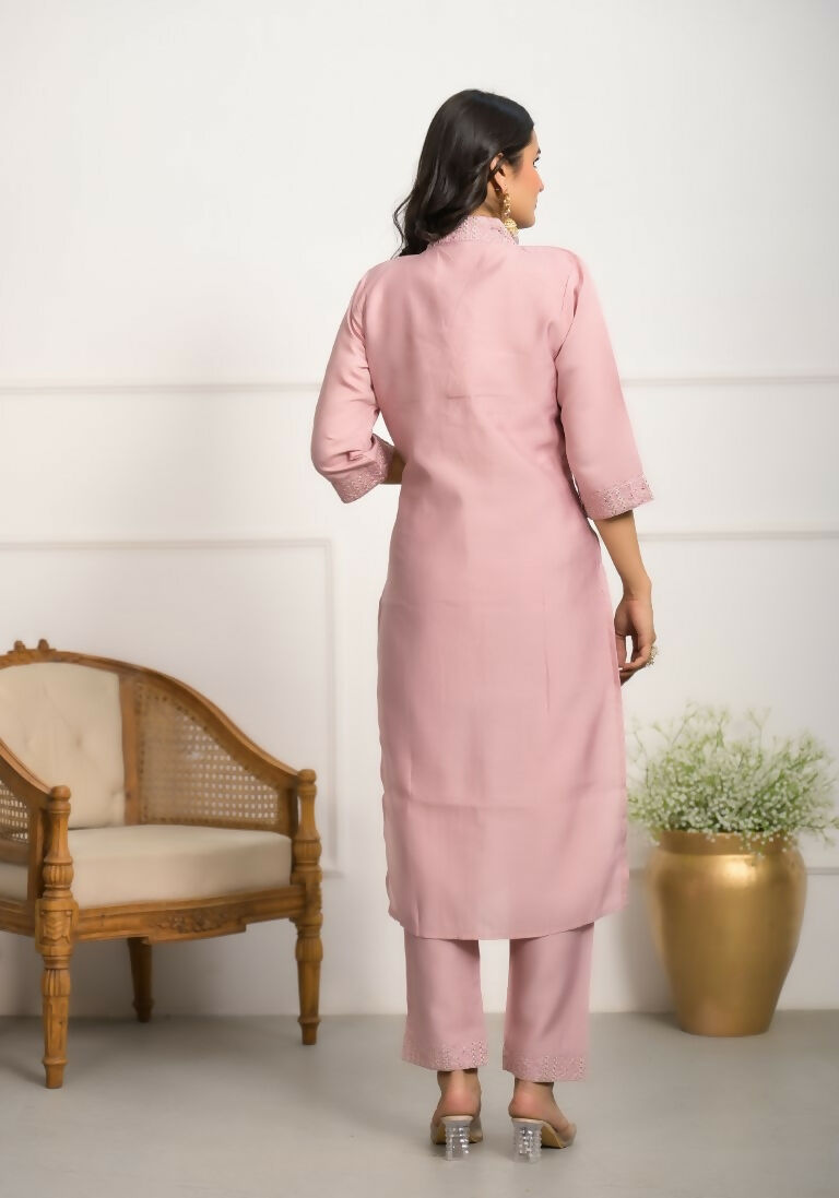 Festive Wear Ethnic Peach Viscose chanderi Stitched Suit With Dupatta - Nisha | Grocsy