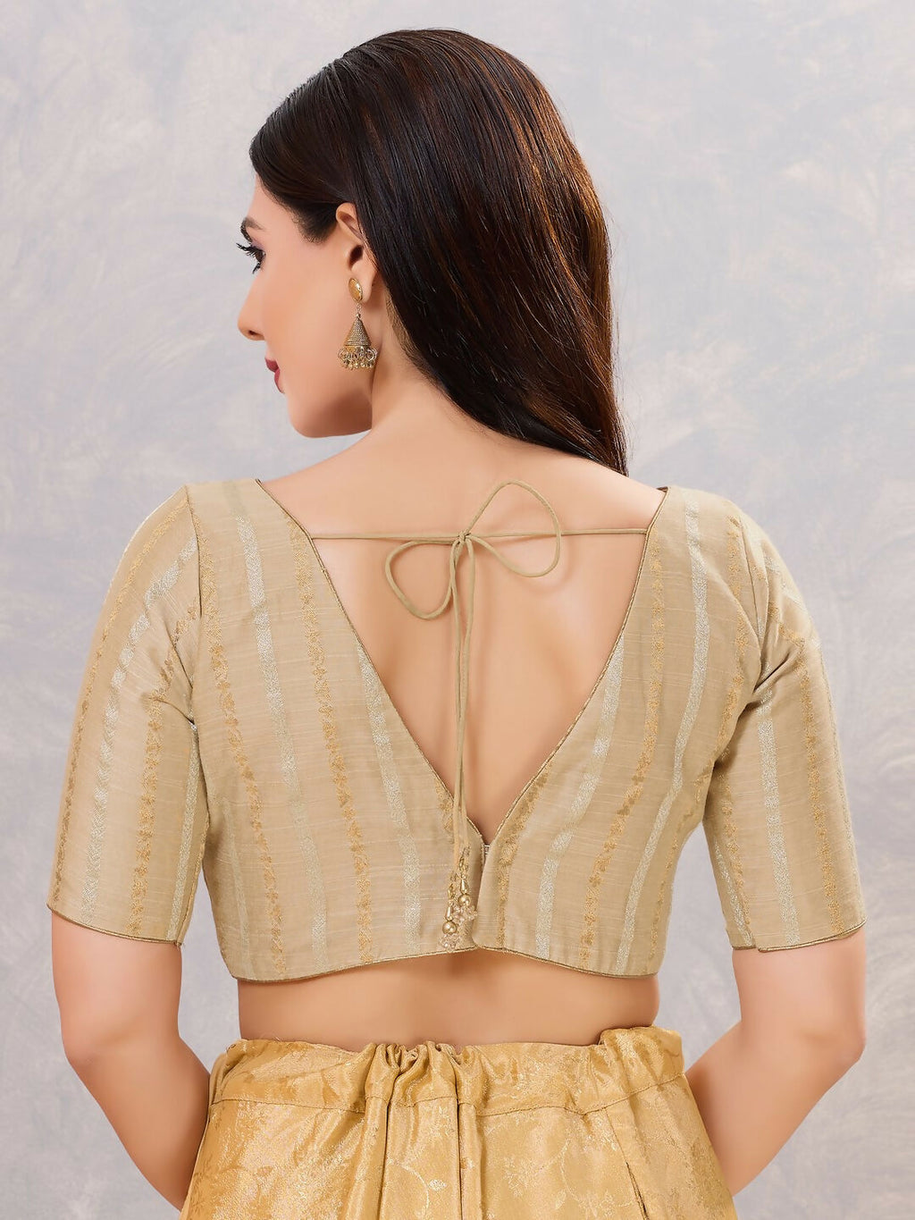 Joban Fashion Women Cotton Blend Gold Stitched Blouse | Grocsy