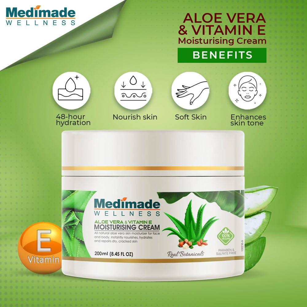 Medimade Wellness Aloe Vera & Vitamin E Moisturising Cream | Grocsy