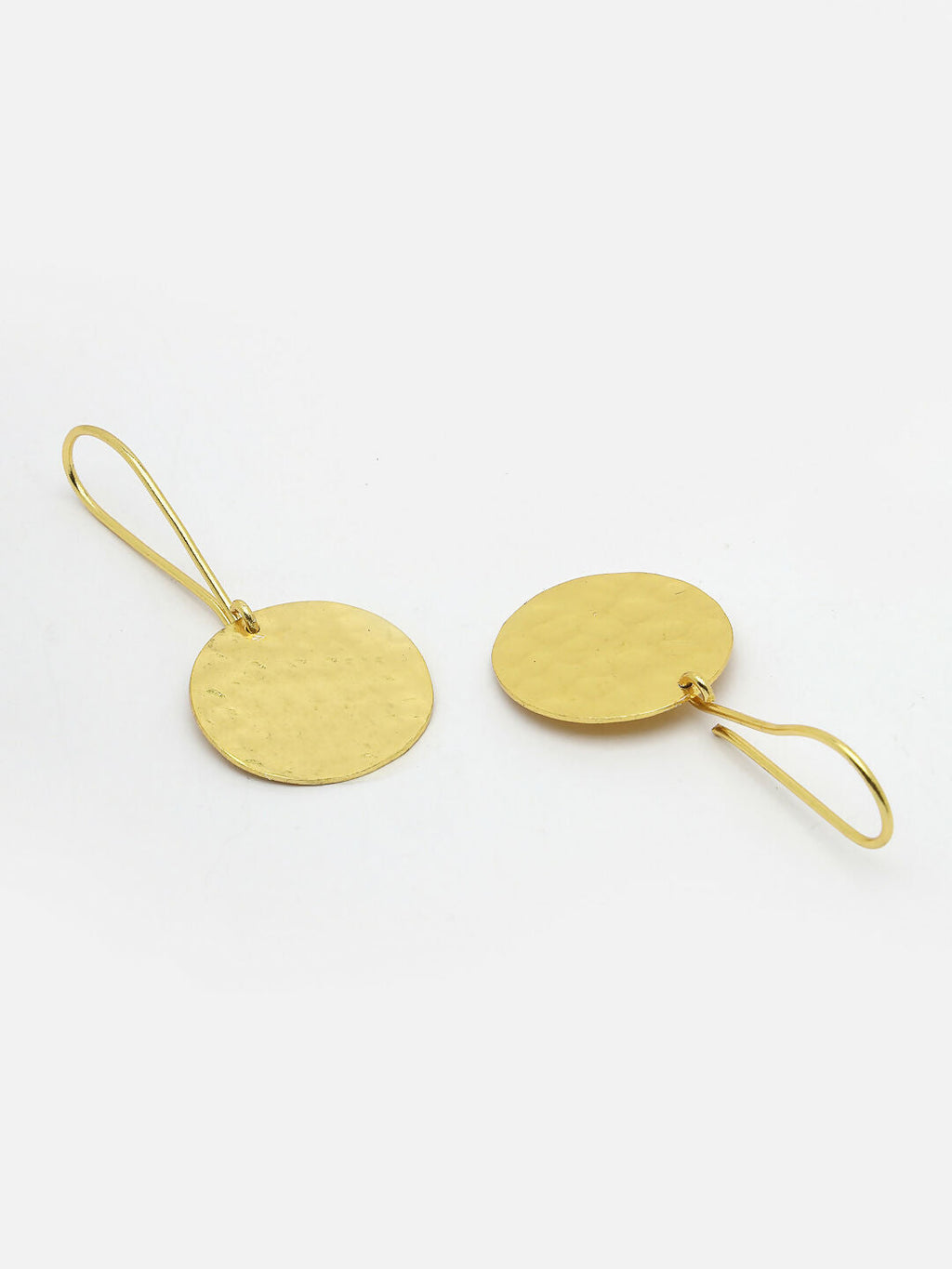 NVR Women Gold-Polished Fish Hook Circle Drop Earrings | Grocsy