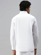 Ramraj Cotton Mens Full Sleeve White Shirt Plus Size - Soft Touch Cotton | Grocsy