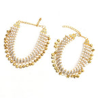 Mominos Fashion Kamal Johar Gold-Polished Pearls Anklets | Grocsy