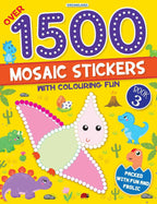Dreamland Publications 1500 Mosaic Stickers Book 3 with Colouring Fun - Sticker Bok for Kids Age 4 - 8 years | Grocsy