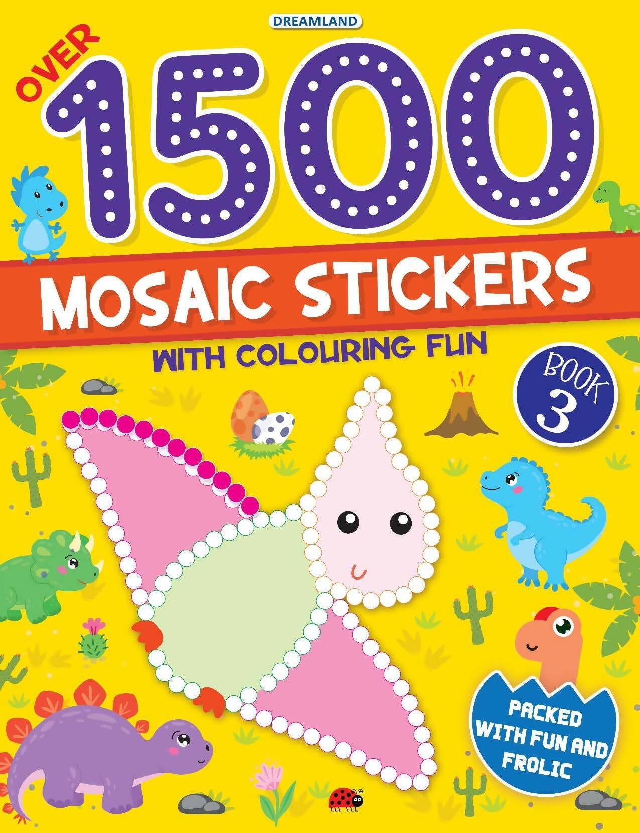 Dreamland Publications 1500 Mosaic Stickers Book 3 with Colouring Fun - Sticker Bok for Kids Age 4 - 8 years | Grocsy