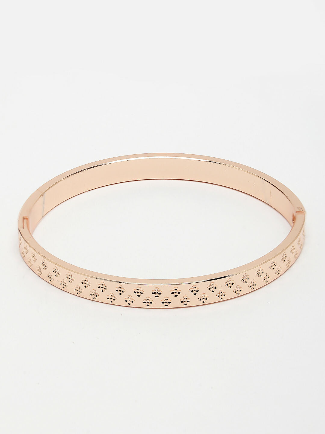 NVR Men's Rose Gold Stainless Steel Kada Bracelet