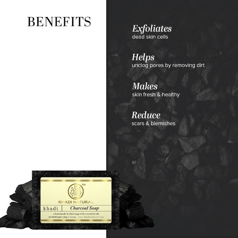 Khadi Natural Charcoal Handmade Soap | Grocsy