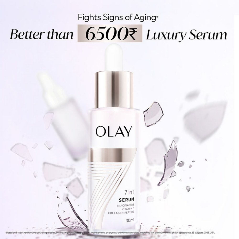 Olay 7in1 Serum with Niacinamide, Vitamin C, Collagen Peptides | Grocsy