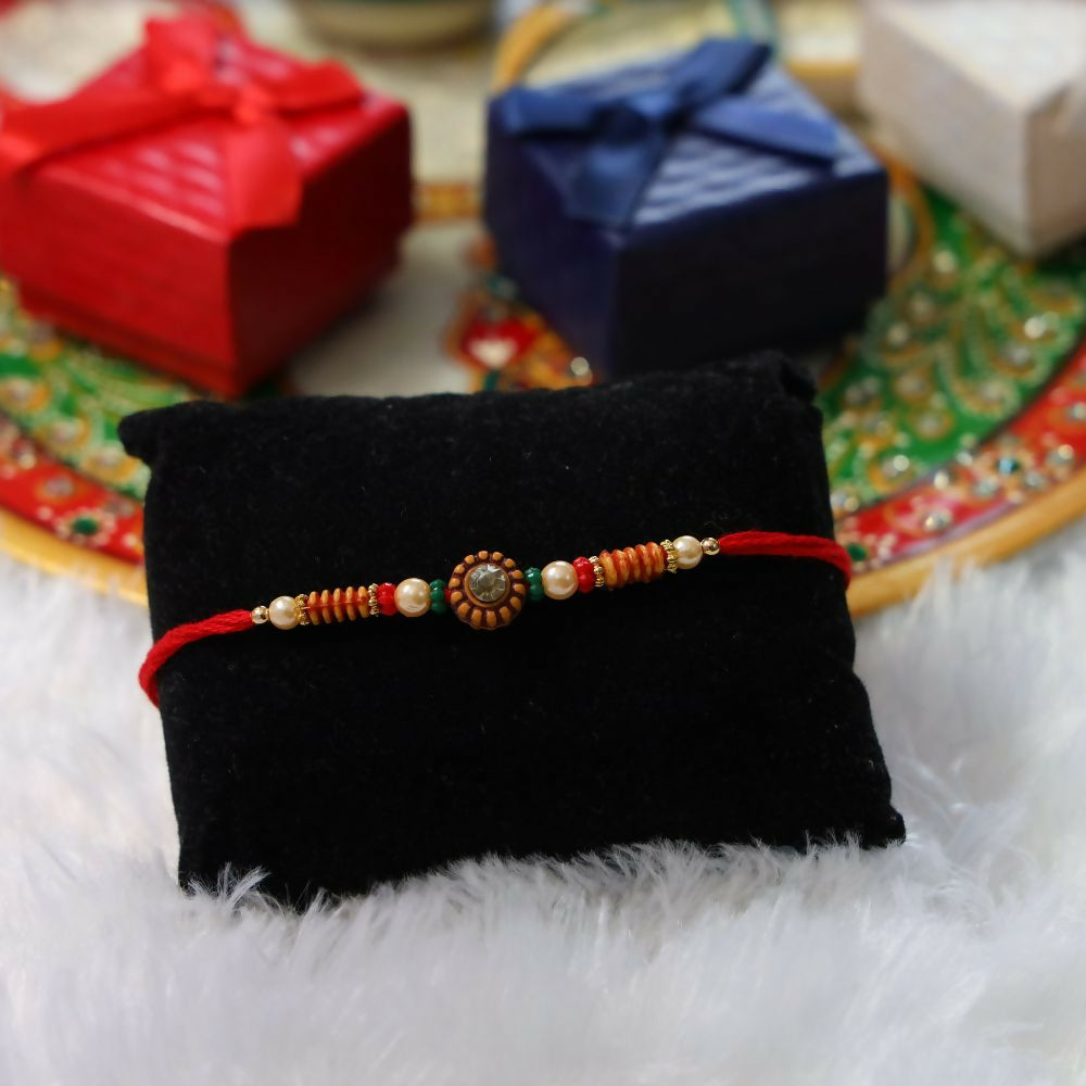 Indianvibez Colourful Beads With Stone Fancy Rakhi | Grocsy
