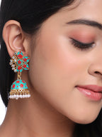 NVR Women Green Dome Shaped Jhumka Earrings | Grocsy