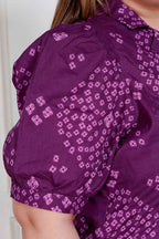 Miravan Plus Size Womens Purple Bandhani Printed A-Line Maxi Dress | Grocsy