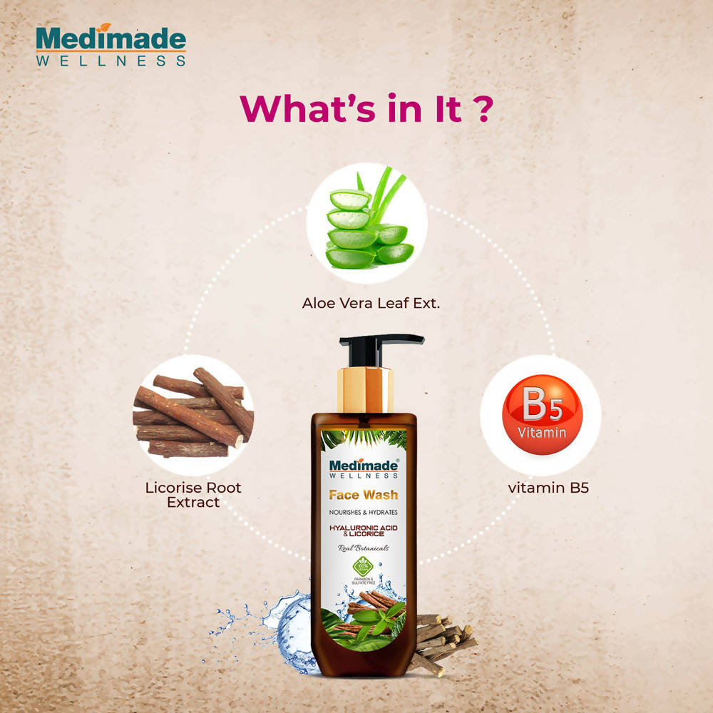 Medimade Wellness Hyaluronic Acid & Licorice Face Wash | Grocsy