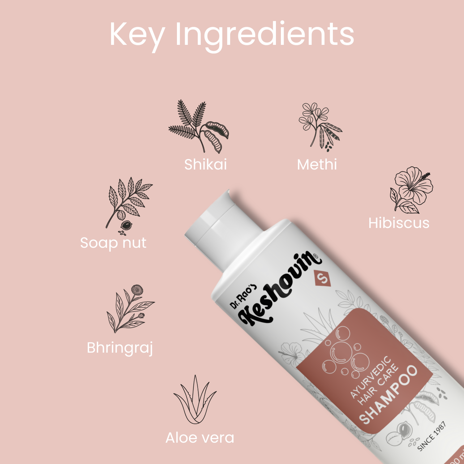 Dr. Rao's Keshovin Herbal Ayurvedic Hair Shampoo For Healthy Scalp And Hair Growth | Grocsy