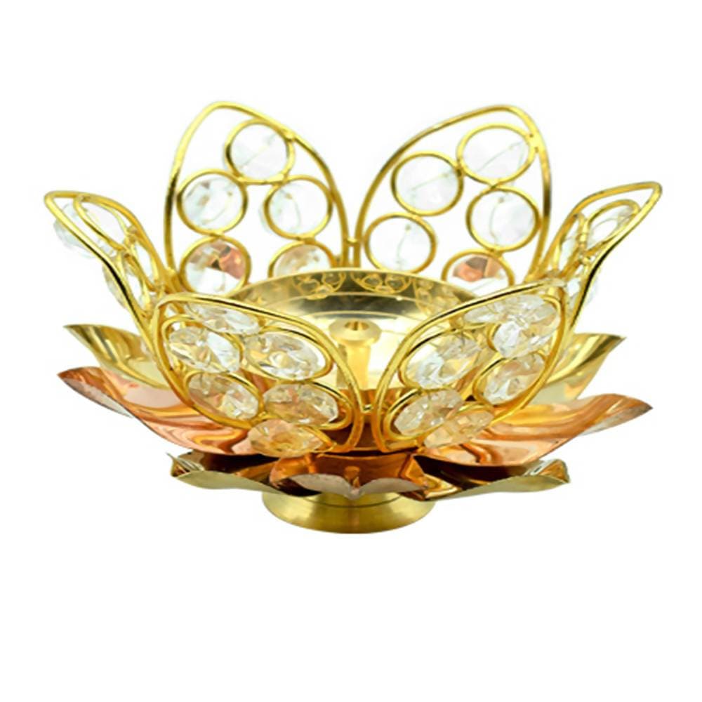Puja N Pujari Kamal Patta Crystal Akhand Diya For Pooja | Grocsy