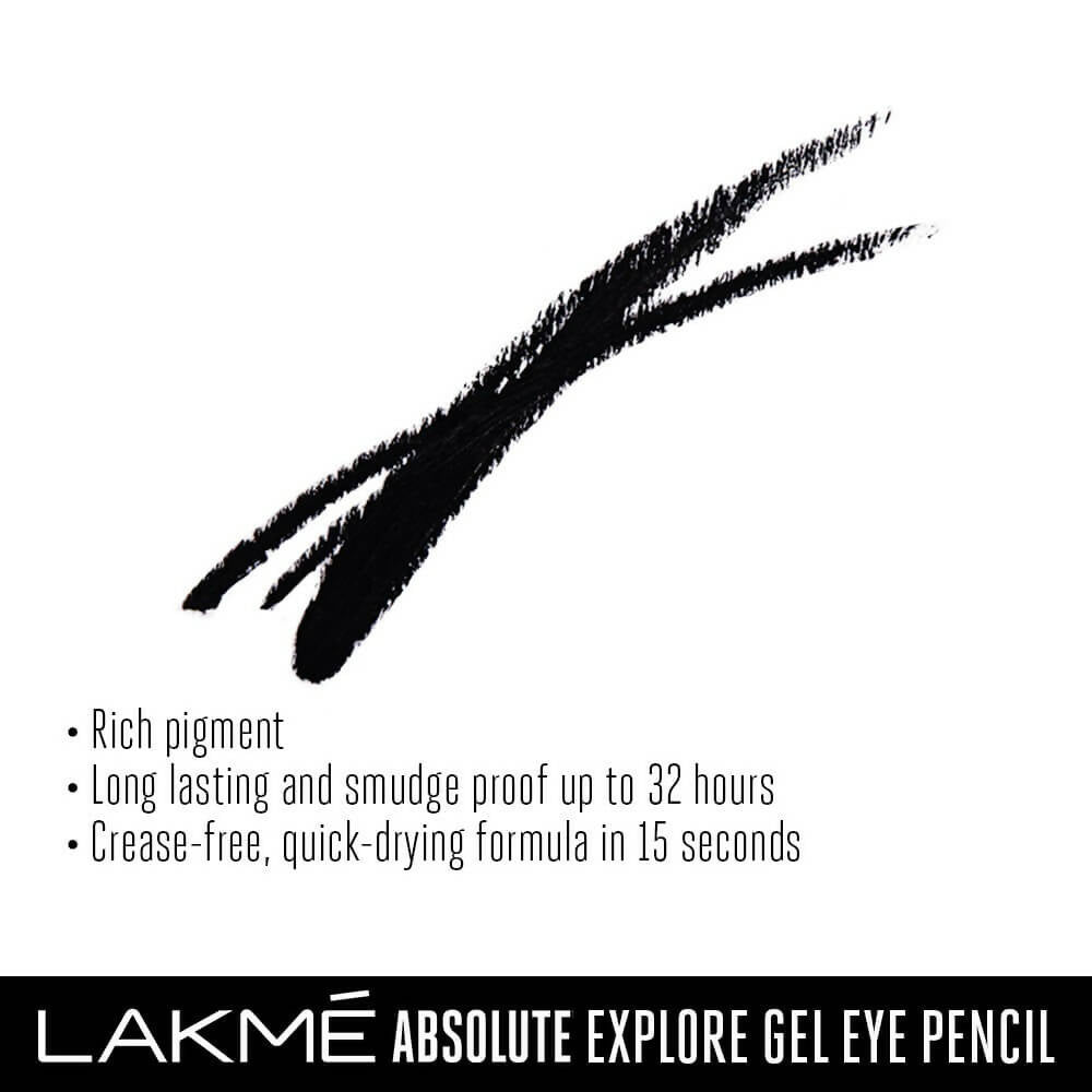 Lakme Absolute Explore Eye Pencil - Mysterious Black | Grocsy