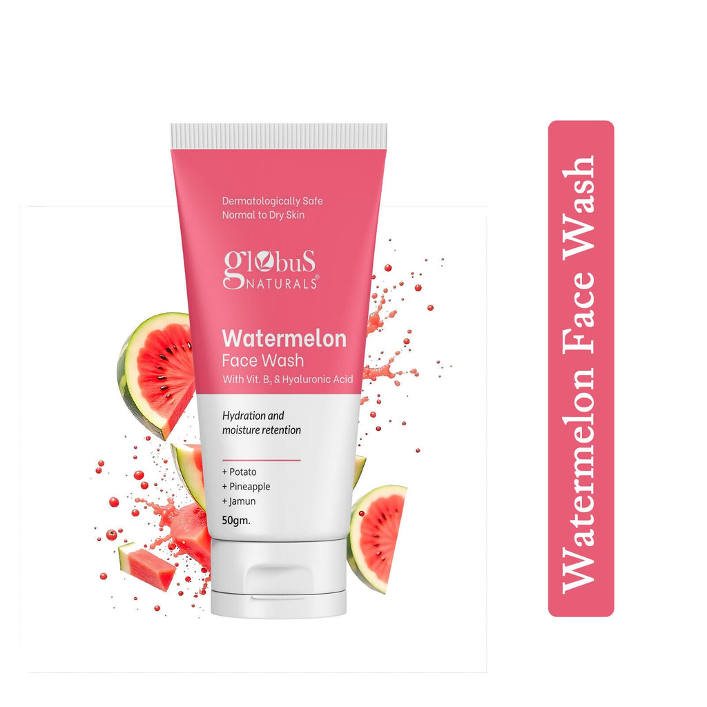Globus Naturals Watermelon Face Wash with Vitamin B3 & Hyaluronic Acid | Grocsy