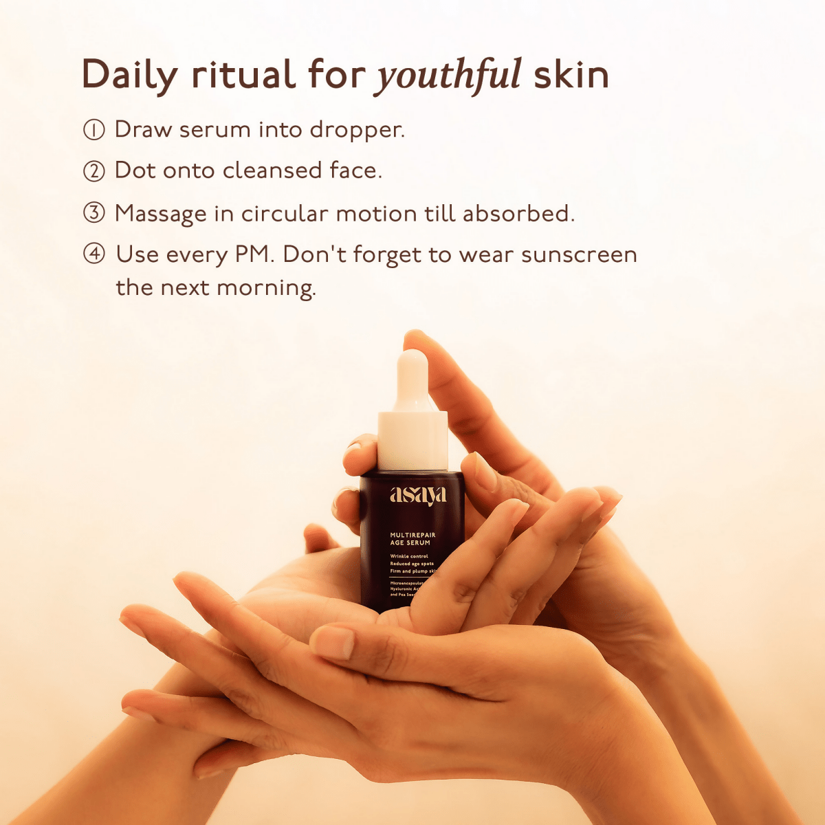 Asaya 0.2% Retinol Peptide Night Serum, Beginner Friendly Anti Aging Face Serum With Vit C | Grocsy