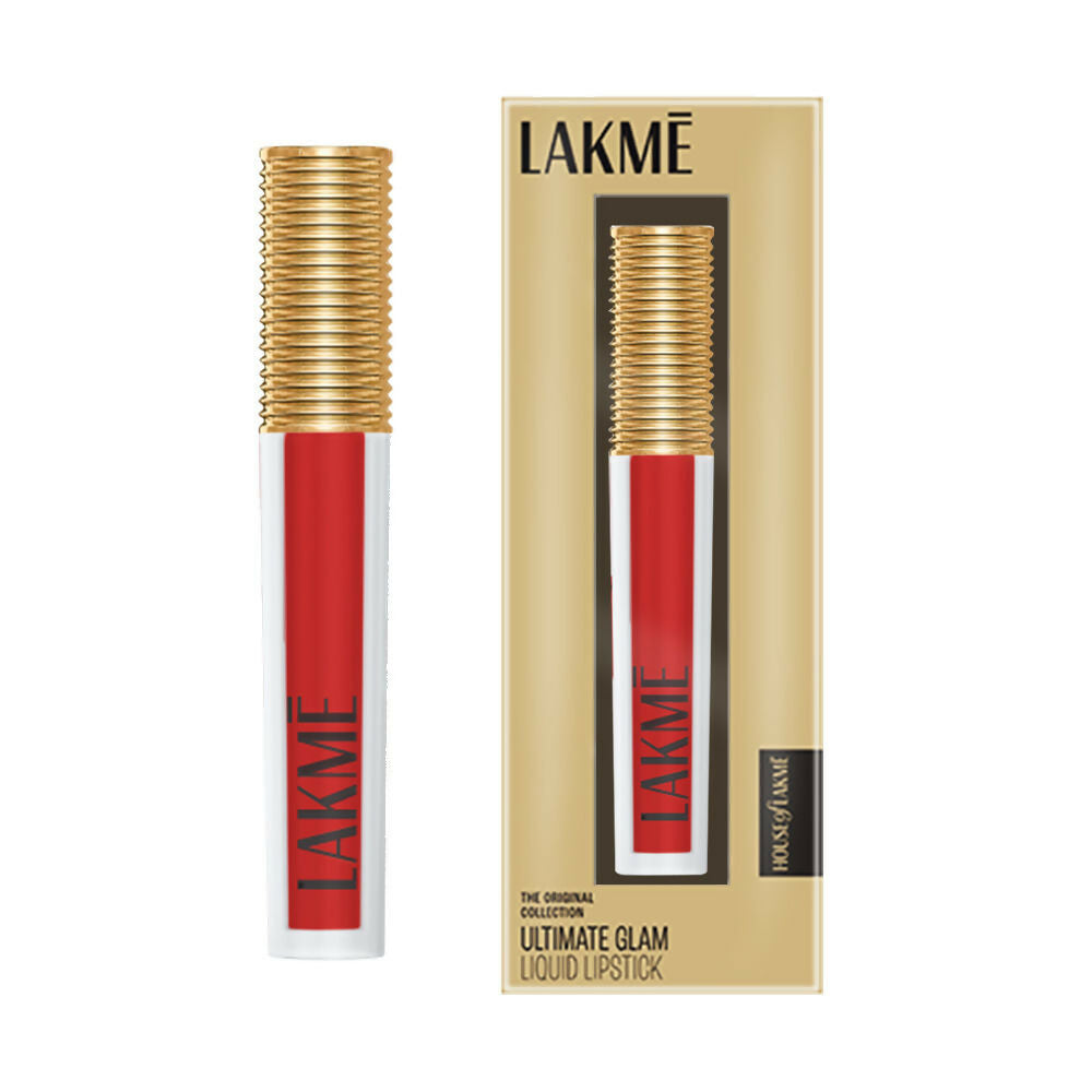 Lakme Ultimate Glam Matte Liquid Lipstick - Red Revival | Grocsy