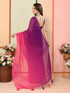 Purple Georgette Pedding Color Printed Ready To Wear Saree - Aalaya | Grocsy