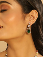 Nuyug 18K Gold Plated Emerald Blossom Necklace Set | Grocsy