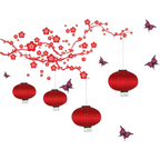 Decals Design Chinese Lamps in Double Sheet Wall Sticker | Grocsy