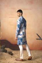 Marble Print Cotton Nehru Jacket Set by Hilo Design | Grocsy