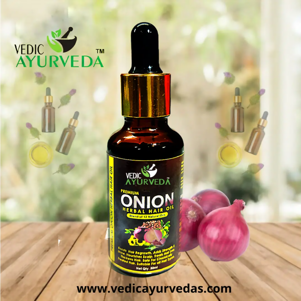 VedicAyurveda Onion Hair Oil for hair | Grocsy