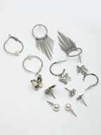 NVR Women's Set of 6 Silver-Plated Contemporary Drop Earrings | Grocsy