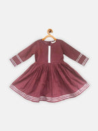 Ahalyaa Maroon Pure Cotton Digital Printed Kids Kurta Sharara Set For Girls | Grocsy
