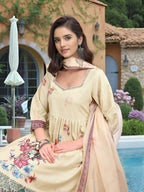Joban Fashion Off White Position Digital Print With Position Foil Kurta Set | Grocsy
