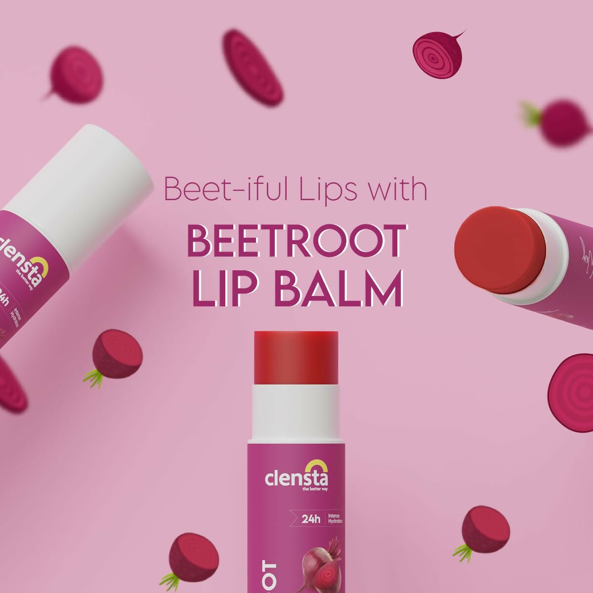 Clensta Beetroot Lip Balm With Hyaluronic Acid Spf 30 With Beetroot | Grocsy