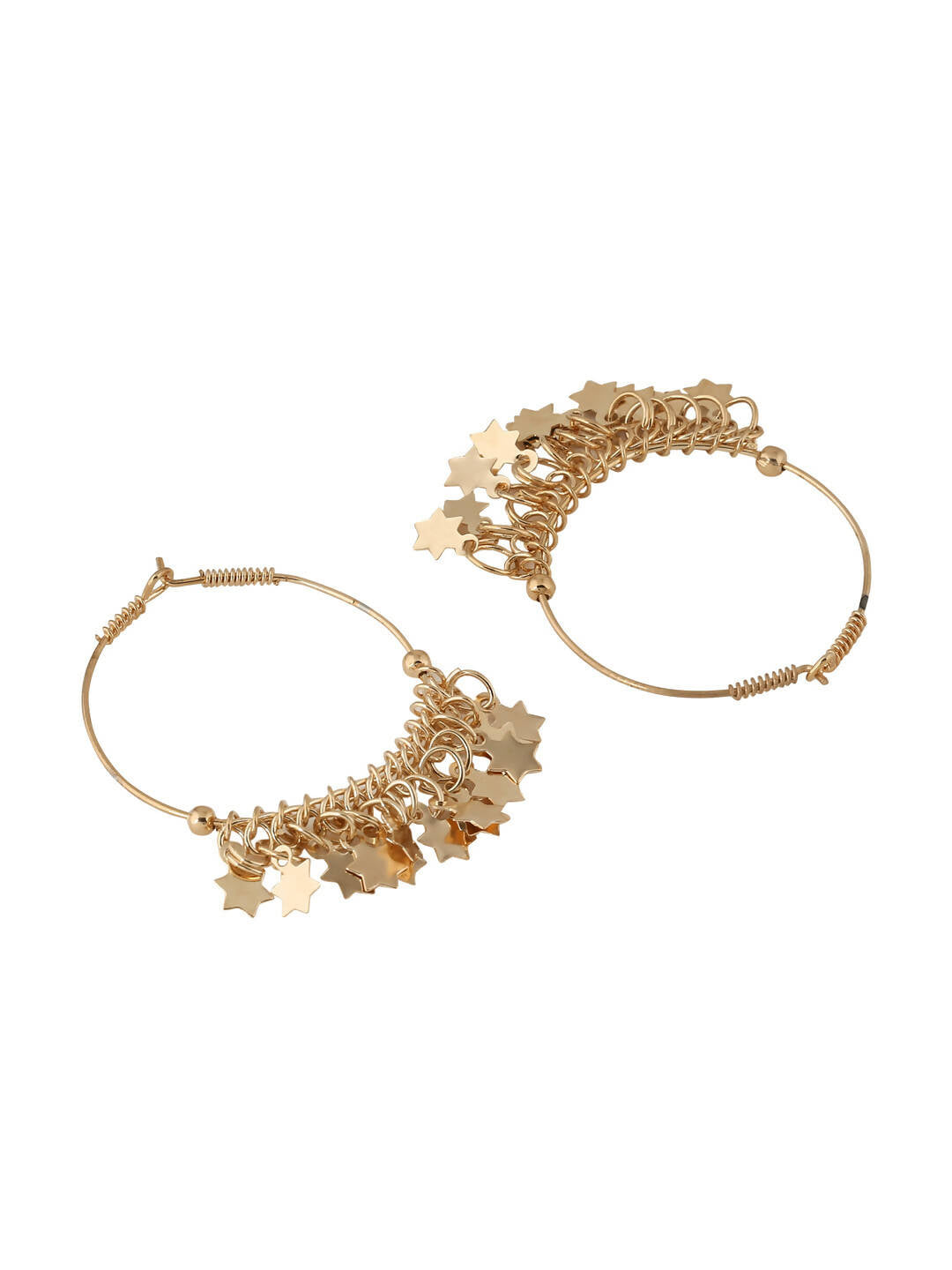 NVR Women Gold-Polished Hoop Earrings | Grocsy