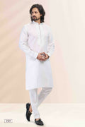 Raivat Ethnic Linen Cotton Pintux Work Kurta Pajama In Off White Colour | Grocsy