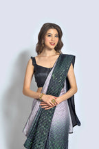 Vegaa Fashion Grey Vichitra Silk Embroidered Party Wear Saree | Grocsy