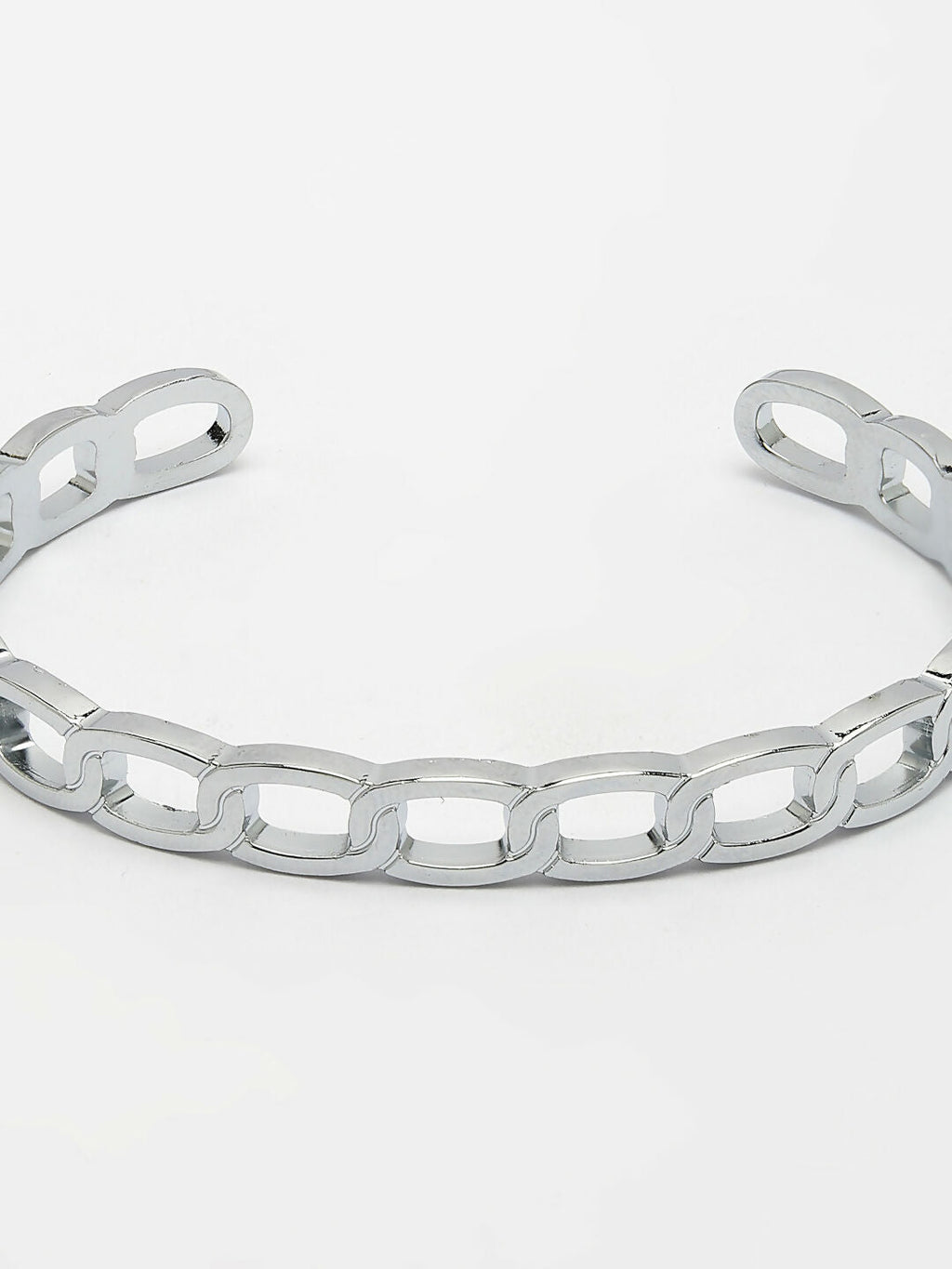 NVR Men's Silver-Plated Metal Cuff Bracelet