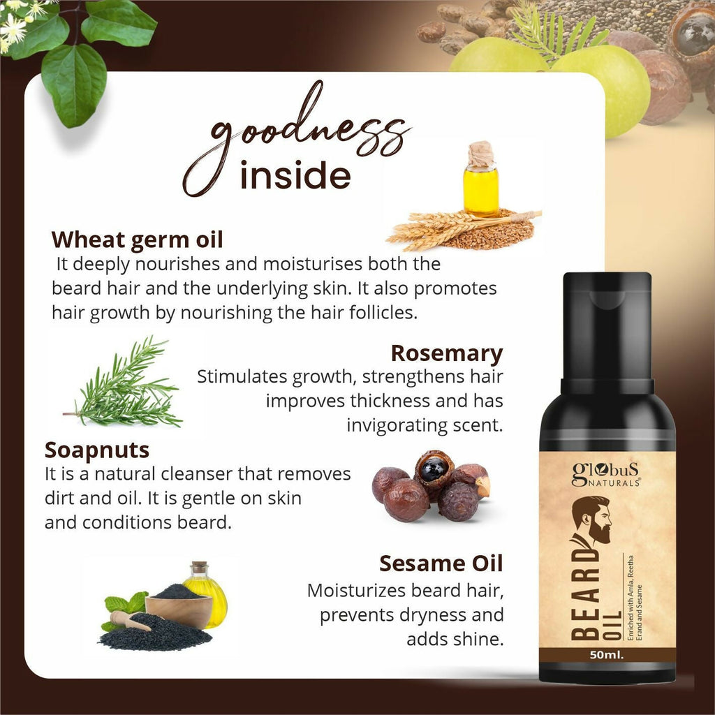 Globus Naturals Ayurvedic Beard Oil | Grocsy