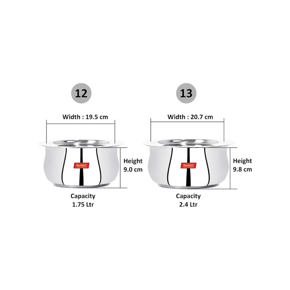 Sumeet Stainless Steel Cookware Set With Lid | Grocsy